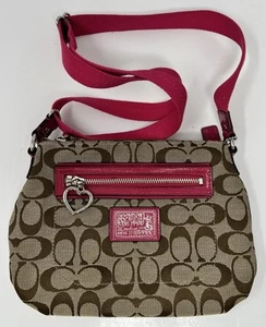 Bolso Bandolera Coach Poppy Daisy Signature C Swingpack Caqui/Frambuesa Y2K - Imagen 1 de 11
