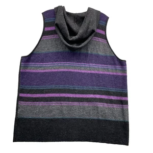 Cold Water Creek 100 % Wolle Pullover Weste Damen 1X Kapuze Academia Preppy Cabin Gorp - Bild 1 von 8