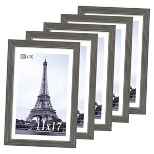 11x17 Bilderrahmen 5er Pack, Grau Massivholz Poster Bilderrahmen, 11 x 17 Grau - Bild 1 von 8