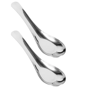 Cuchara plana de acero inoxidable para niños pequeños cubiertos 2 piezas - Imagen 1 de 12