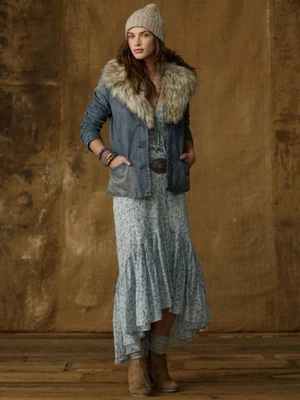 Denim & Supply Ralph Lauren Faux Fur Collar Denim Jacket-Blue-Women's Medium-EUC - Image 1 of 4