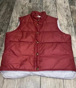 LL Bean Red-maroon Puffer Button Vest Womens Sz Medium - Picture 1 of 3