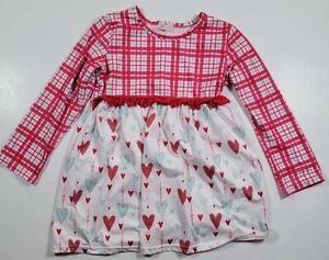 Pete Lucy Girls Dress Size 10/12 Plaid Hearts Long Sleeve Twirl - Picture 1 of 5