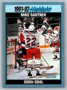 Mike Gartner 1992-93 Score Canadian Highlight HOCKEY #443 New York Rangers HOF - Picture 1 of 2
