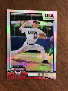 Jacob Meador 2019 USA Baseball Stars Stripes Gold Team Logo #41 Dodgers /25