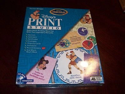 Disney's Print Studio Hercules CD ROM Software Windows 95 Create Banners Diaries - Image 1 of 4