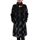 Women's Fur Mid Length Mink Fur Coat Button Korean Style Winter Overcoat Outwear