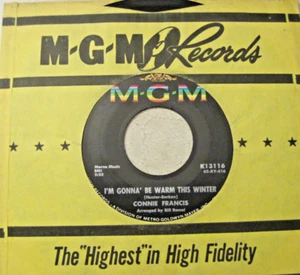 45-rpm-MGM / Connie Francis / I'm Gonna Be Warm This Winter / NM / 1963 - Imagen 1 de 3