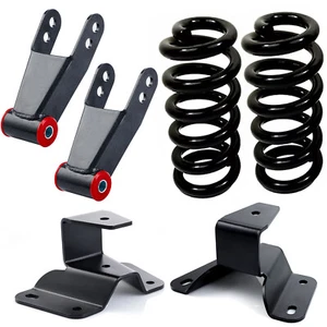 Lowering Coil Springs Shackles Hangers 2"F 4"R Drop Kit For 73-79 Ford F150 F100 - Picture 1 of 8