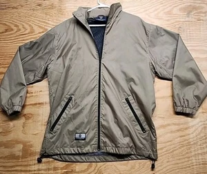 Kkrakatau Tan OZZIE Style Hooded Nylon Windbreaker Jacket Mens Small Full Zip - Picture 1 of 8