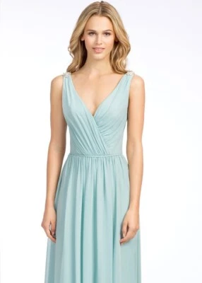 Hayley Paige 5653 Brautjungfer Ballkleid hell mintgrün Größe 12 - Bild 1 von 2