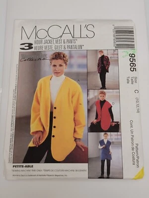 McCall's 3 Hour pattern 9565 Misses/Petite Jacket Vest Pants sz 10-14  - Image 1 of 2