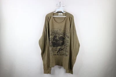 Vtg Mark Ecko Mens 2XL Distressed Skeleton Pirate Thermal Waffle Knit T-Shirt - Image 1 of 4
