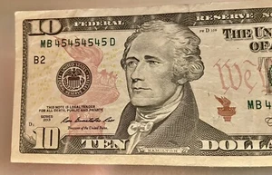 fancy serial number super repeater 45454545/ 2013 Super Cool $10 - Picture 1 of 18