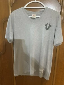 True Religion Big Buddha Logo Graphic T-Shirt Grau Herren Gr. L. B20 - Bild 1 von 4