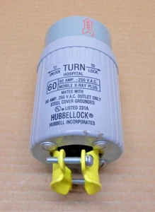 NEW HUBBELL HBL25615 HOSPITAL MOBILE X-RAY PLUG 60 AMP 250VAC 2P 3W 213A - Picture 1 of 4