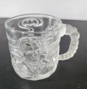 RARE McDonalds Batman Forever "Two Face" clear glass Mug DC Comics 1995 - Picture 1 of 5