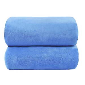Microfiber Bath Towels 2 Pack Towel Sets (35" x 70")  Fast Drying, Blue