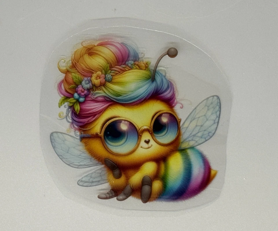 Transparenter UV DTF Sticker " Rainbow Biene 2 " Aufkleber! - Bild 1 von 1