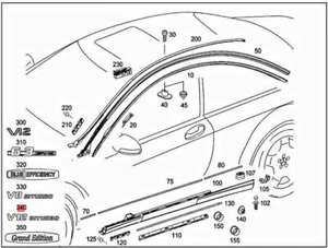 Genuine MERCEDES C216 R230 W221 S-CLASS W221 Ts model plate 2218171815 - Picture 1 of 1