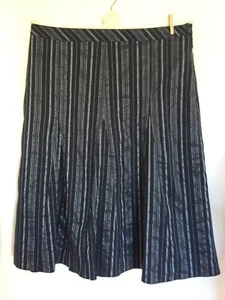 GORGEOUS!! Black & Silver Striped Lined Panel Skirt From Style By EWM - Size 22 - Picture 1 of 4