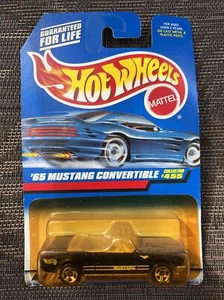 1997 HOT WHEELS '65 BLACK MUSTANG CONVERTIBLE #455 NEW - Picture 1 of 1