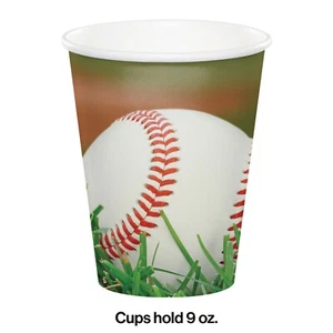 Baseball Cups Paper Cups Party Cups 8ct Decoration Favor Sports Party Supply - Picture 1 of 2