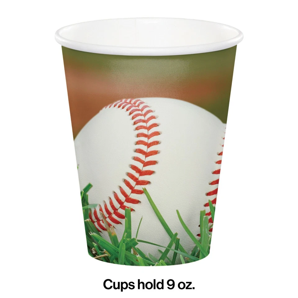 Baseball Cups Paper Cups Party Cups 8ct Decoration Favor Sports Party Supply - Image 1 of 2