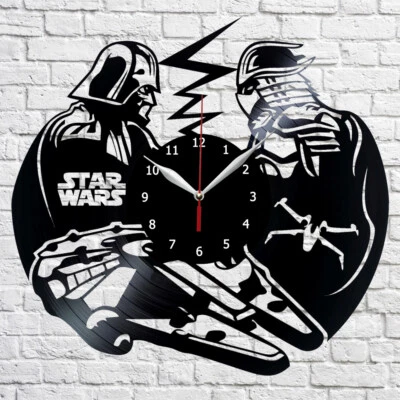 Star Wars Jedi Darth Vader Vinyl Record Wall Clock Fan Art Decor 12'' 30cm 610 - Image 1 of 4