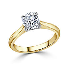 1.00 Ct Cushion Diamond Engagement Ring 14K Solid Yellow Gold Rings Size 6 +002