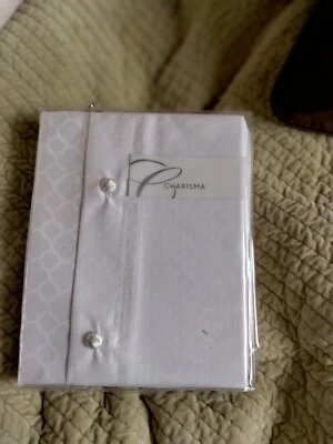 Euro Sham, 100% Algodón Lujo, Carisma Blanco, Nuevo. detalle botón Foto 1 de 3