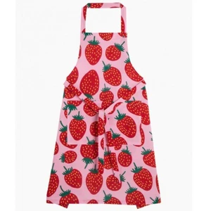 Marimekko Pieni mansikka Pink x Red  Apron Maija Isola Cotton fabric - Picture 1 of 6