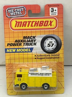 1991 MATCHBOX SUPERFAST MB57 MACK AUXILIARY POWER TRUCK NEWFIELD BOROUGH FIRE CO - Image 1 of 4