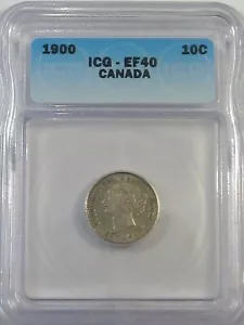XF 1900 Silver 10¢ Cent CANADA ICG EF40. #12 - Picture 1 of 6