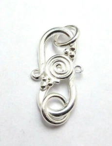 12 Pcs 21X12mm Bali S Hook Clasp Sterling Silver Plated Jewelry Making vn-15 - Picture 1 of 3