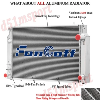 Radiador de aluminio de 4 filas con núcleo para Jaguar XJS XJ12 1976-1996 5,3 L 6,0 L V12 AT Foto 1 de 4