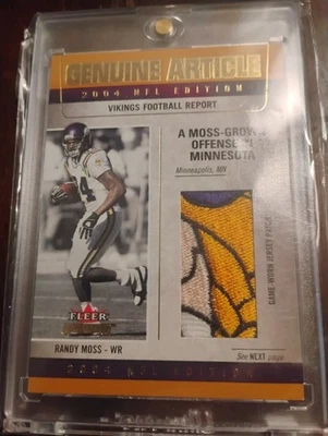 2004 Fleer Genuine Article RANDY MOSS Vikings Logo Patch /25 - Image 1 of 2