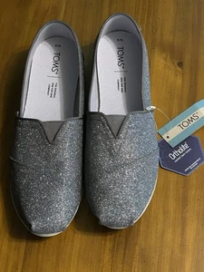TOMS Womens Size 9 Alpargata Ortholite Pewter Silver Sparkle Knit Flat Shoes NWT - Picture 1 of 13