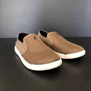 OluKai Kahu Maka Loafers Kids Boys Size 12  Brown Textile Casual Slip On - Picture 1 of 7