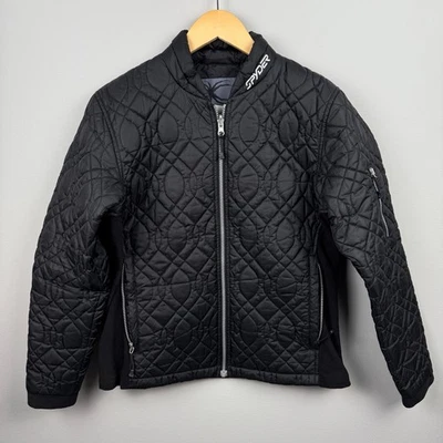 Spyder XSCAP Black Full Zip Mid Weight Quilted Zip Pocket Jacket Women’s Size 10 - Image 1 of 4
