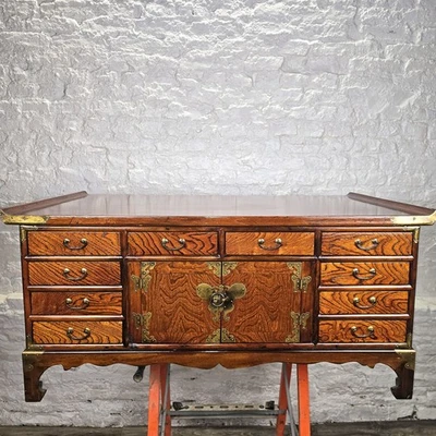 Beautiful Late 19TH Century Korean Elm Coffee Table With 20 Drawers FREE UK P&P - Image 1 of 4