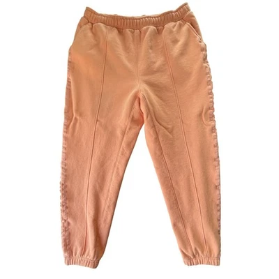 阿迪达斯Ivy Park运动裤女式XL桃色粉红色高腰慢跑运动休闲 — 第 1/4 张图片