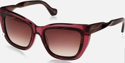 Gafas de sol para mujer Balenciaga BA27 83F transparente violeta ojo de gato marrón degradado Foto 1 de 2