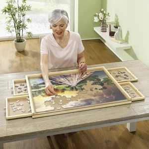 Puzzlebrett Puzzletisch mit 4 Schubladen Puzzleunterlage 1000 Teile Puzzlematte - Bild 1 von 10