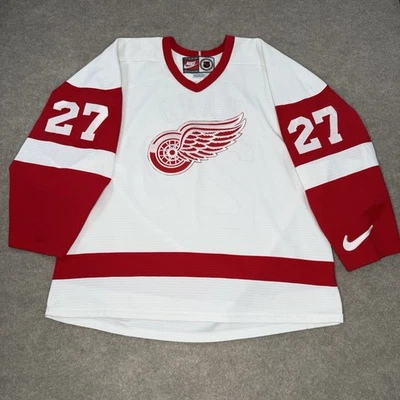 Vintage Nike Team Mens Detroit Red Wings Ward #27 NHL Jersey White Red Sz Large - Image 1 of 4