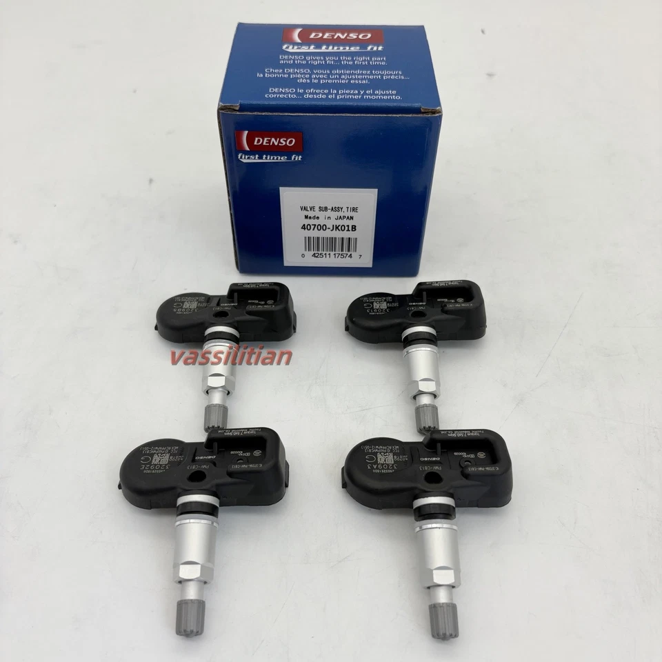 Sensor de presión de neumáticos Denso 4 piezas TPMS para Infiniti FX35 FX45 FX50 G35 40700-JK01B Foto 1 de 4