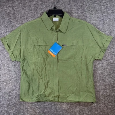 Columbia Mujer Boundless Trek Camisa Abotonada Ventilada Omni Escudo Verde Talla M NUEVA Foto 1 de 4
