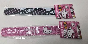 Hello Kitty Slap Band Bracelet Set of 2 Pink Black NEW - Picture 1 of 4