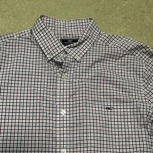 Vineyard Vines Performance Button Up Hemd Herren XL Extra Rot Blau Tucker Hemd - Bild 1 von 8