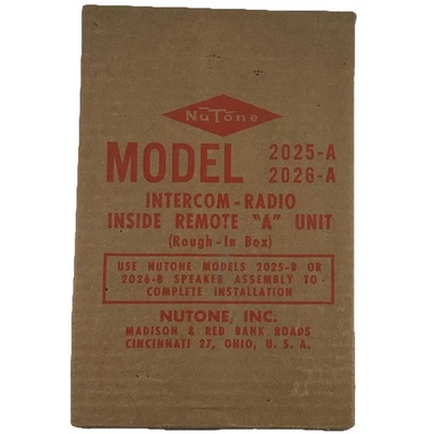 Radio intercomunicador NuTone en caja 2025-A 2026-A interior remoto unidad "A" sellada Foto 1 de 4